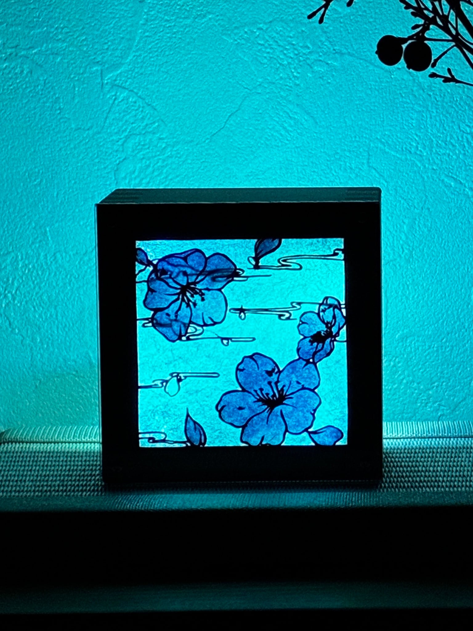 切り絵洋燈-らんぷ- 春花秋月 桜「夜霞」/紙浪漫 - Paper Roman -