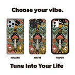 受注生産 iPhoneケース きのこと花のサイケ民芸｜フォークアート PSYF009B