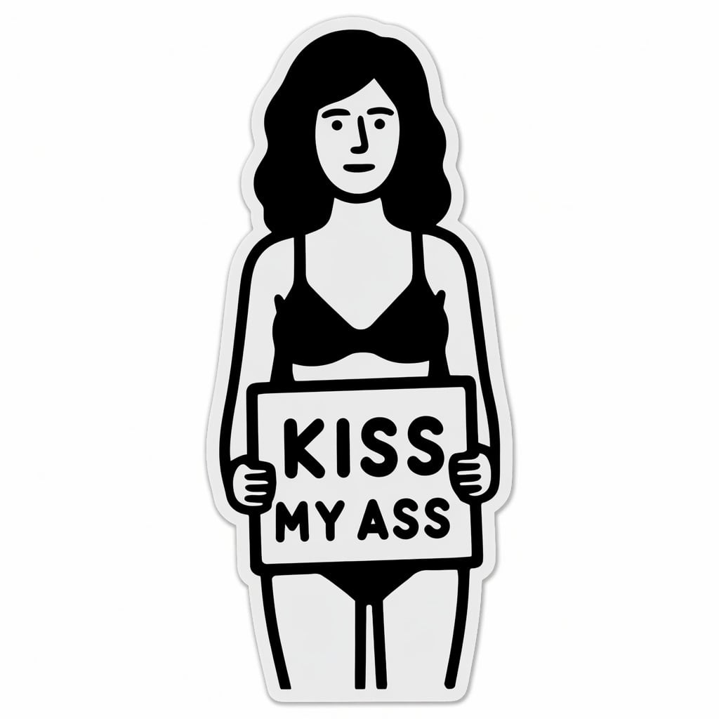 USA KISS MY ASSちゃん ステッカー セクシー 車 バイク ヘルメット SEXY FUCK GIRL REBEL VIBES STICKER セクシーガール ステッカー : FGST-006