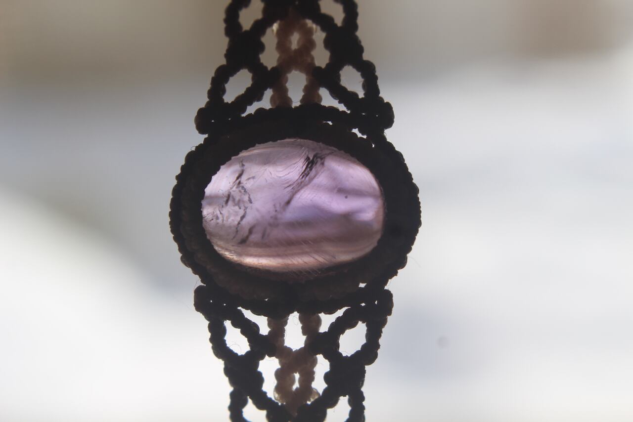 Amethyst micro macrame bracelet