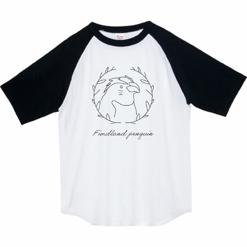 フィヨルドランドペンギン　ロゴ　ラグランTシャツ