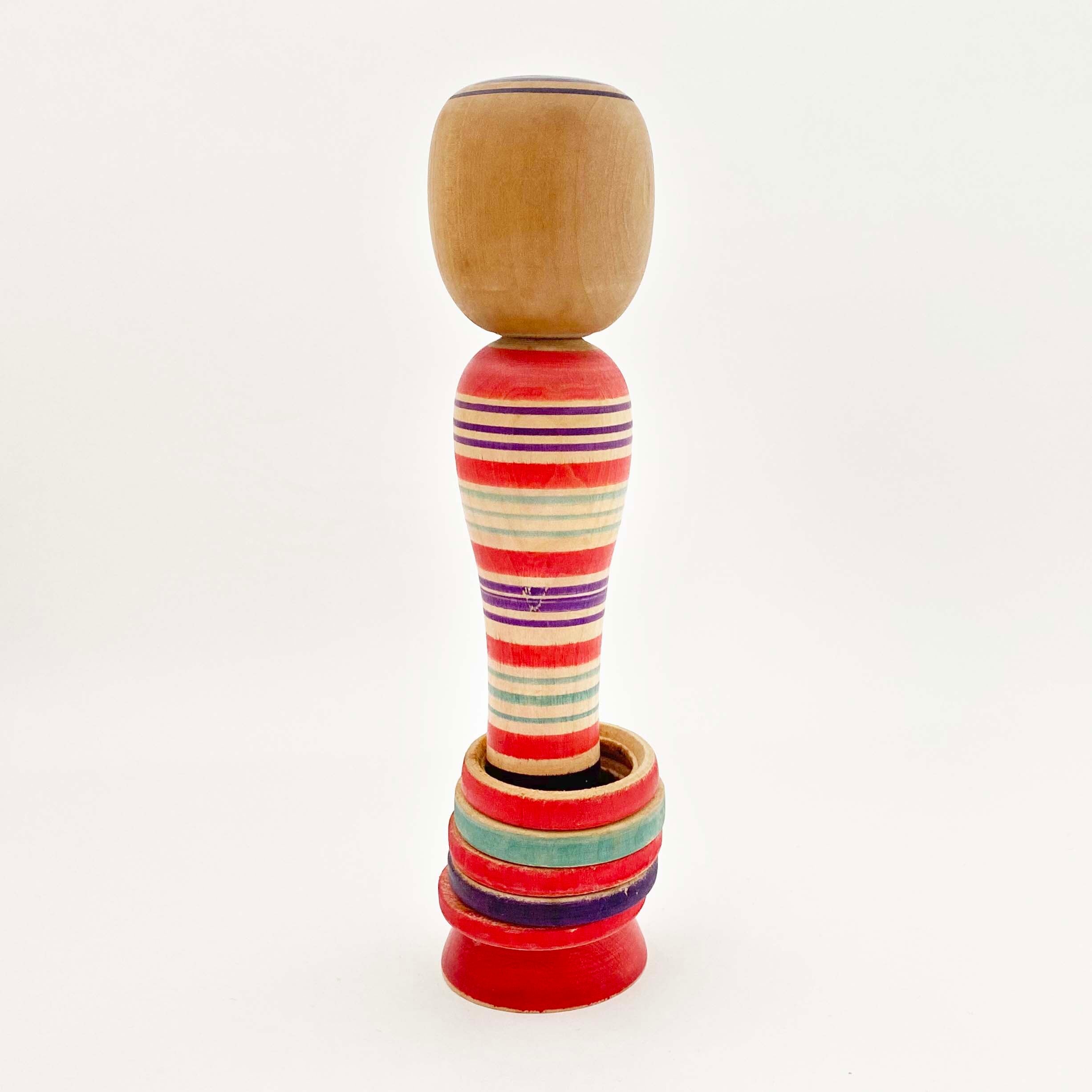 輪入りこけし(土湯系 / 西山憲一工人)21cm