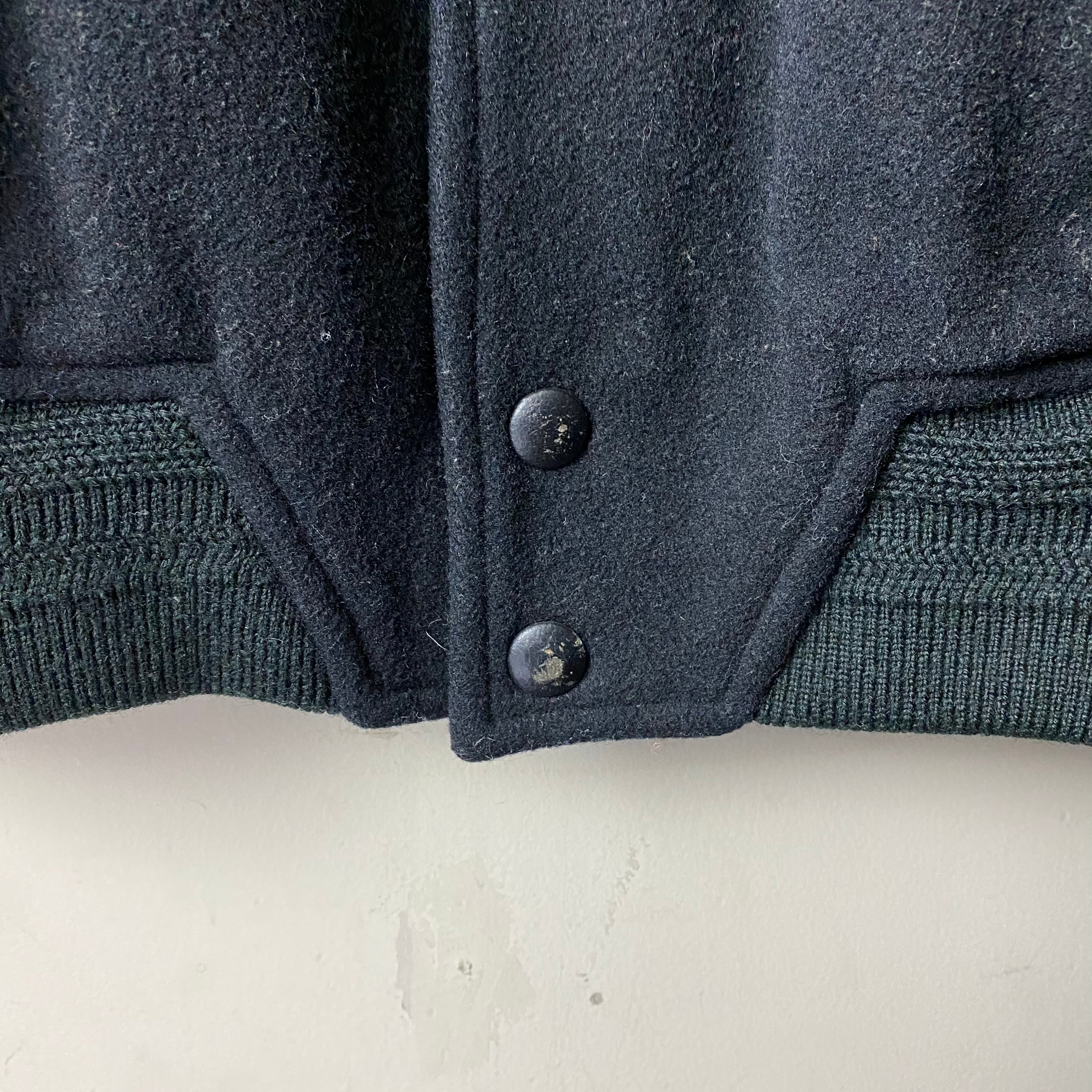 vintage DOMON leather sleeves all black blouson | NOIR ONLINE