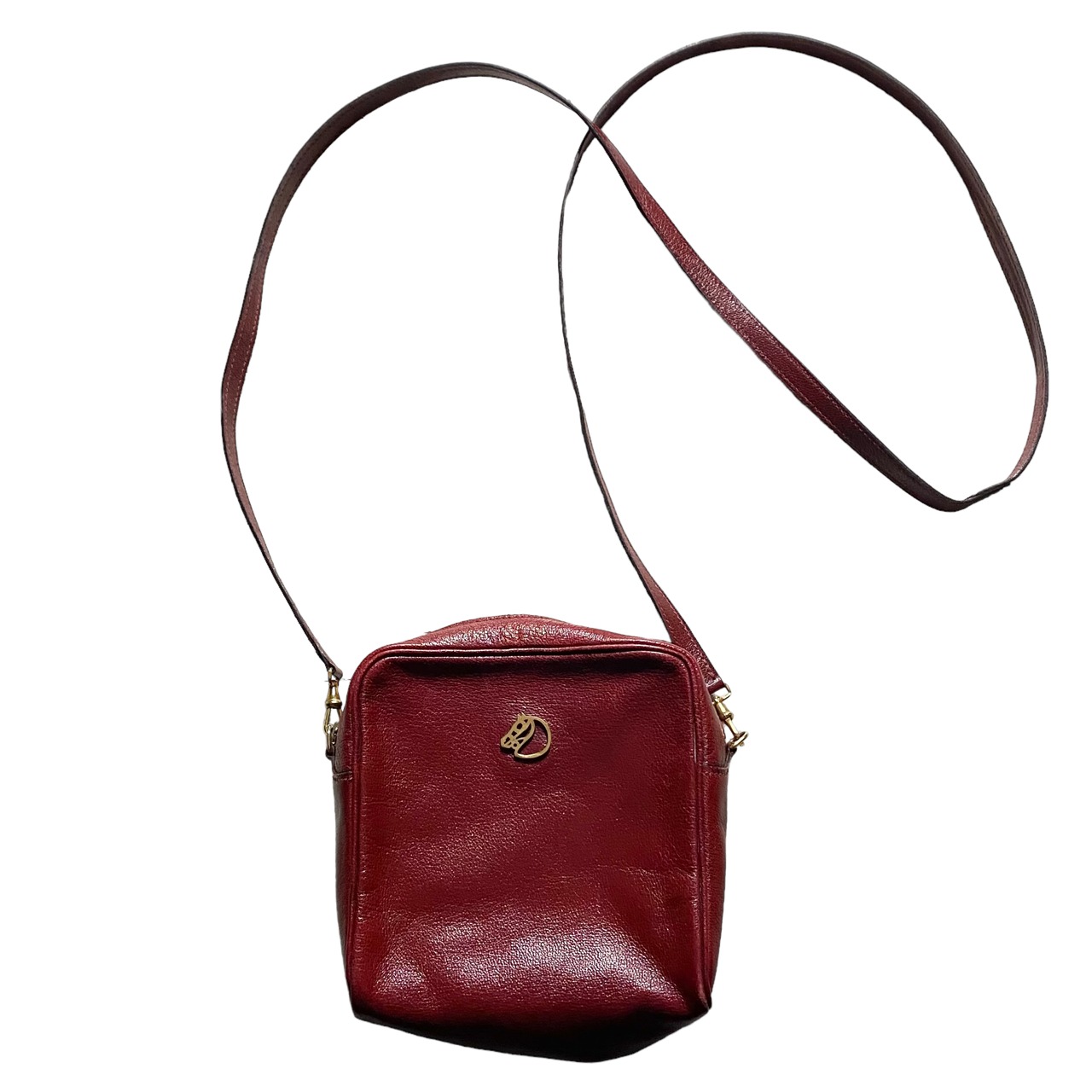 vintage HERMES red color leather shoulder bag
