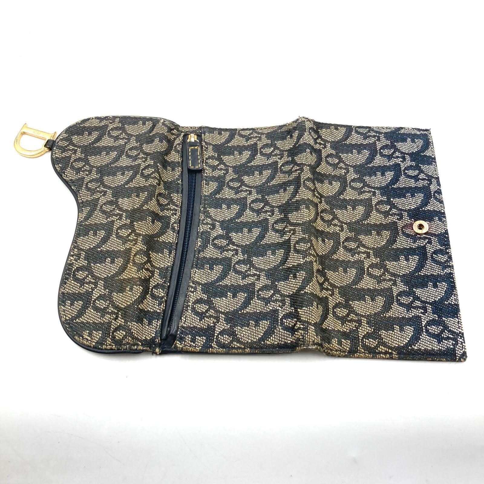 【美品】Dior ディオール サドル 長財布 トロッター Dロゴ ゴールド金具 Christian Dior クリスチャンディオール サドル 長財布 トロッター