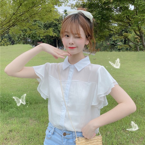 ✞ サマースリーブシャツブラウストップス 大人女子☆ 夏物 ✞ゴスロリ SM ミリ 甘ロリ クラロリ 和ロリ エレガント 黒ロリ 姫ロリ 華ロリ BB-BB8983440