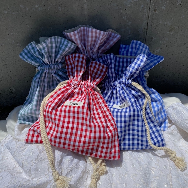 gingham check pouch