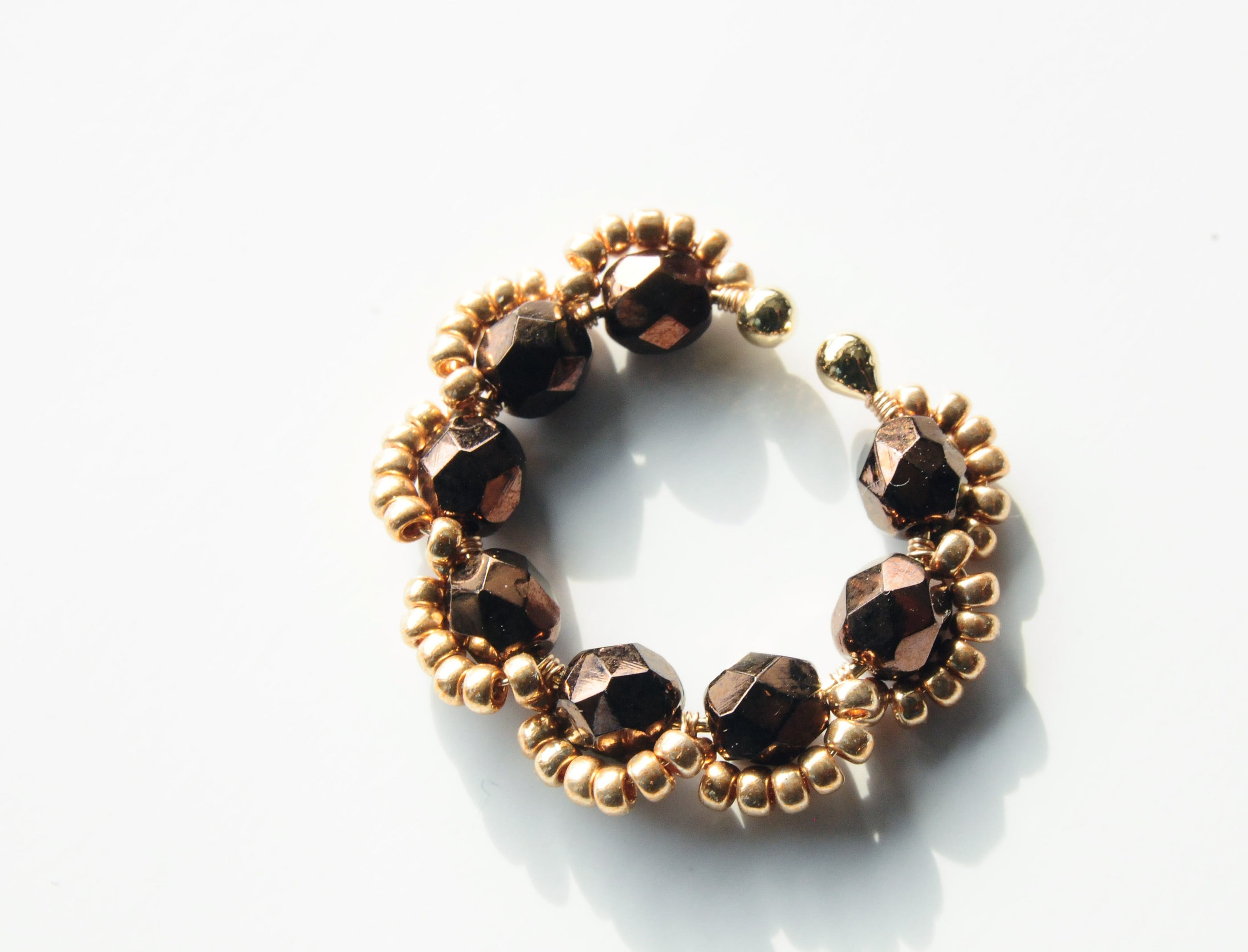 <Rollo~イロヅクビジュー~>イヤーカフ『 Chocolate × Gold 』