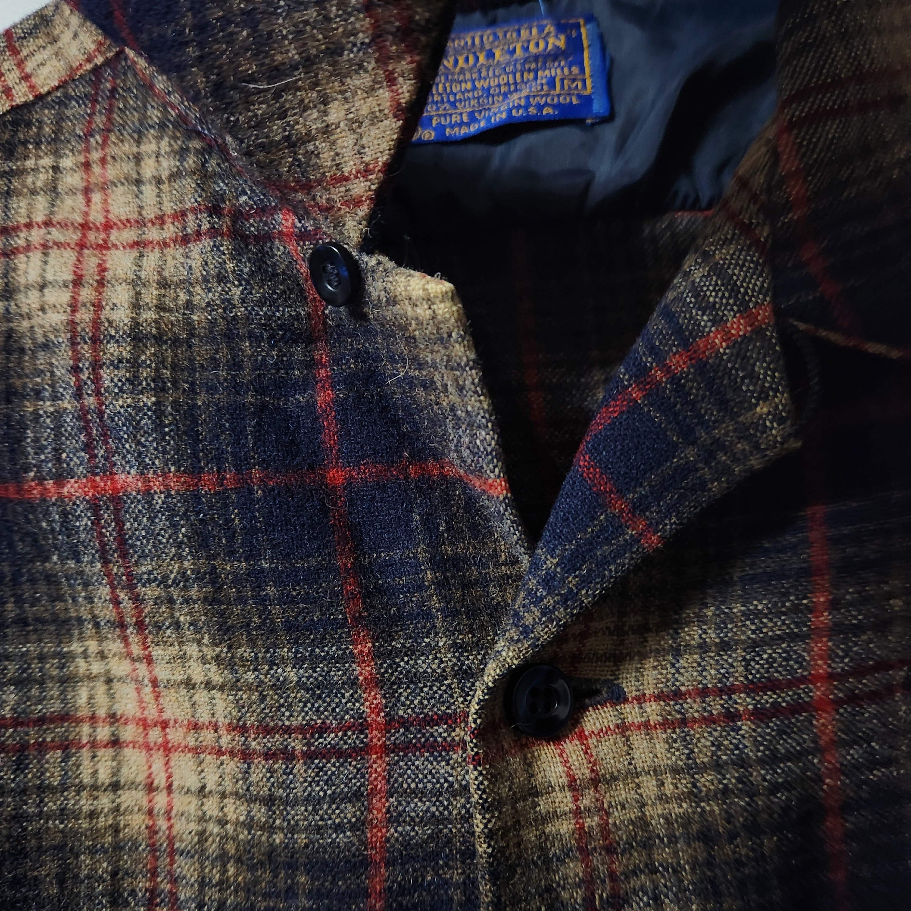 70s PENDLETON ボードシャツ ウールシャツ オンブレチェック ブラウン