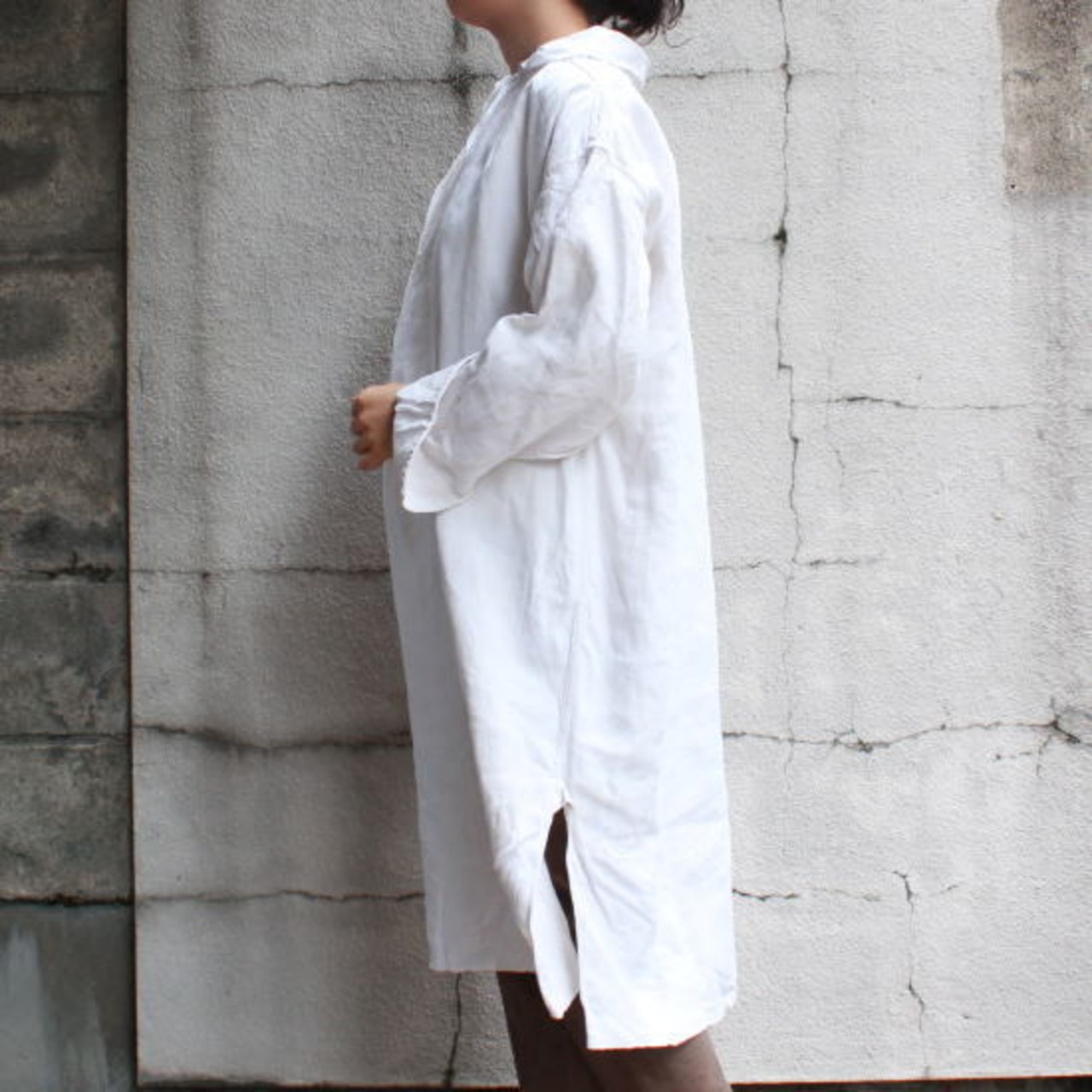 HOPE 1800'sアンティークフレンチリネンリボンロングシャツワンピース