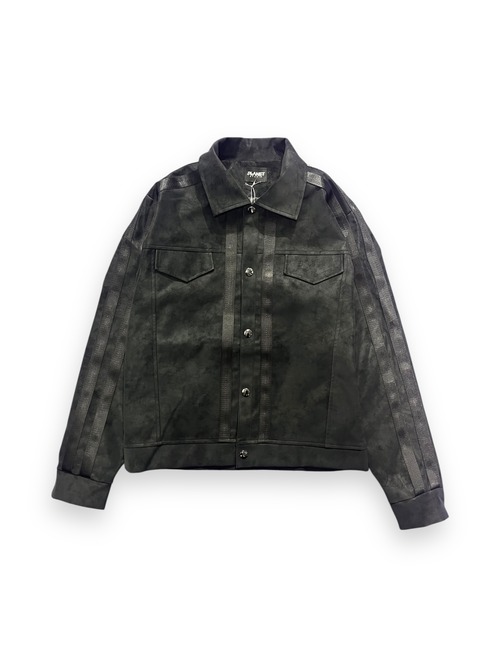 【PLANET STUDIO】Matte Black Tape Detail Jacket
