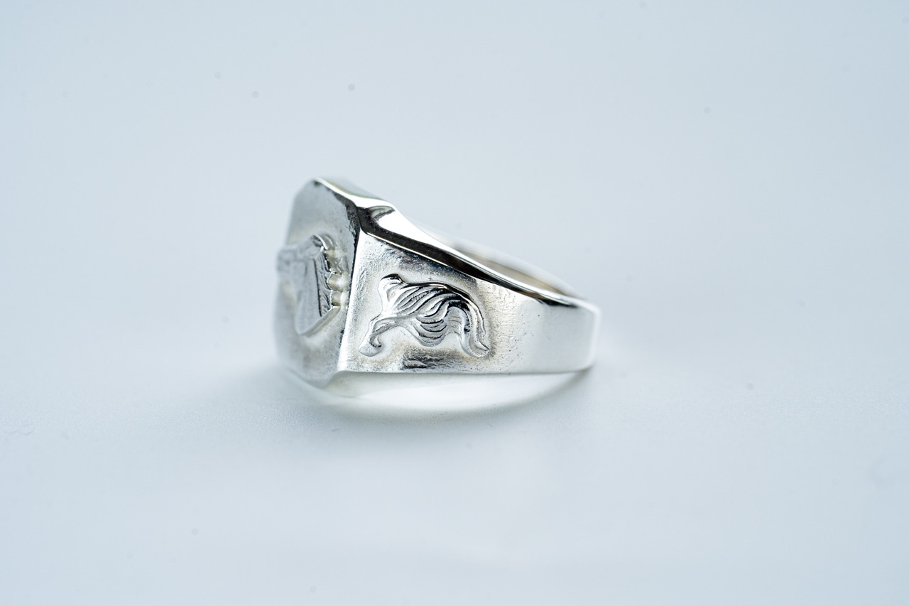 R-090 Square signet ring horsetail (SV hose)
