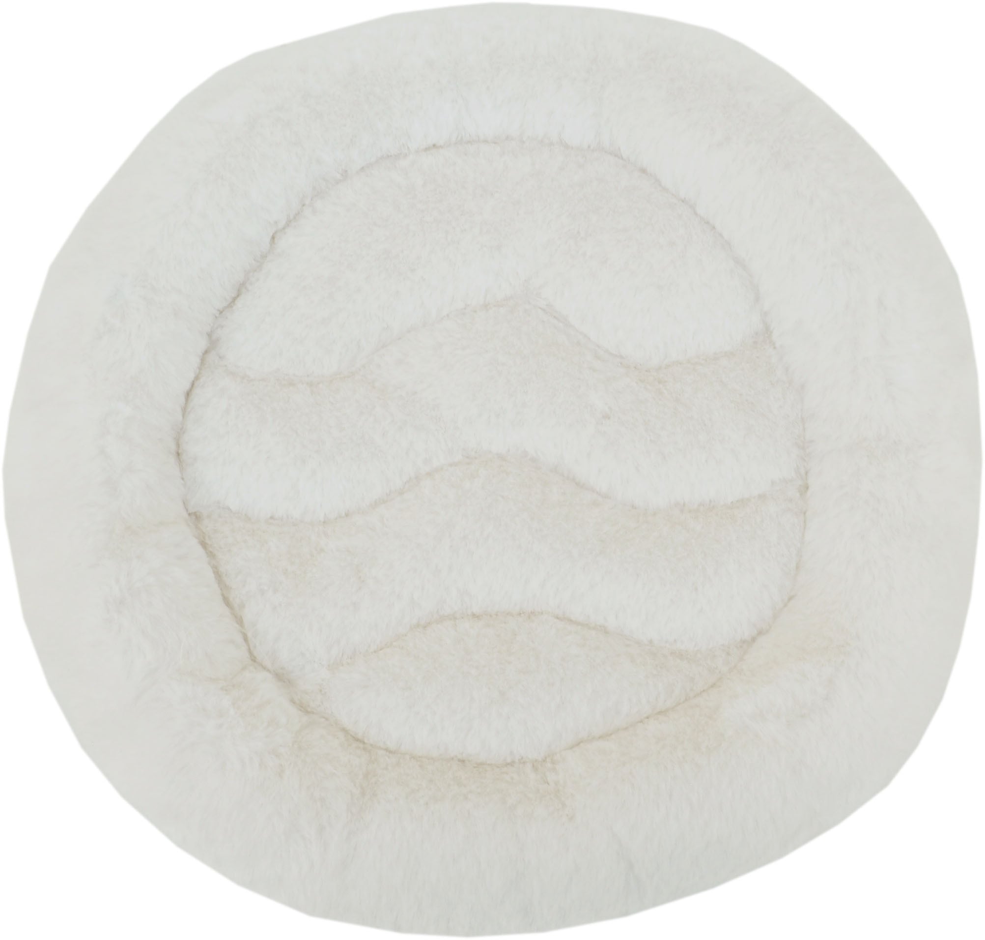 【小動物】 もこもこラウンドマット ホワイト/ブラウン