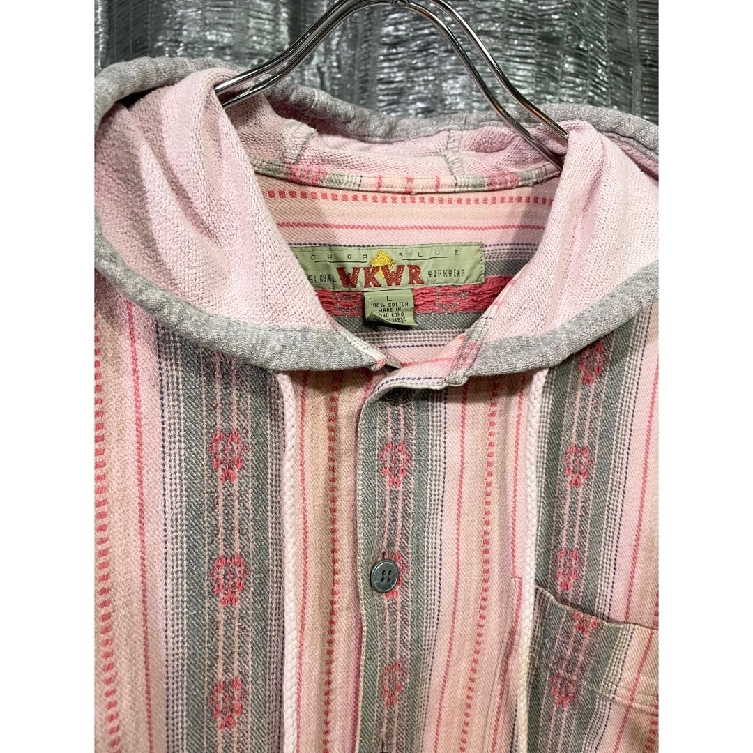 90s ANCHOR BLUE WKWR フード付きネルシャツ 90s ANCHOR BLUE WKWR フード付きネルシャツ