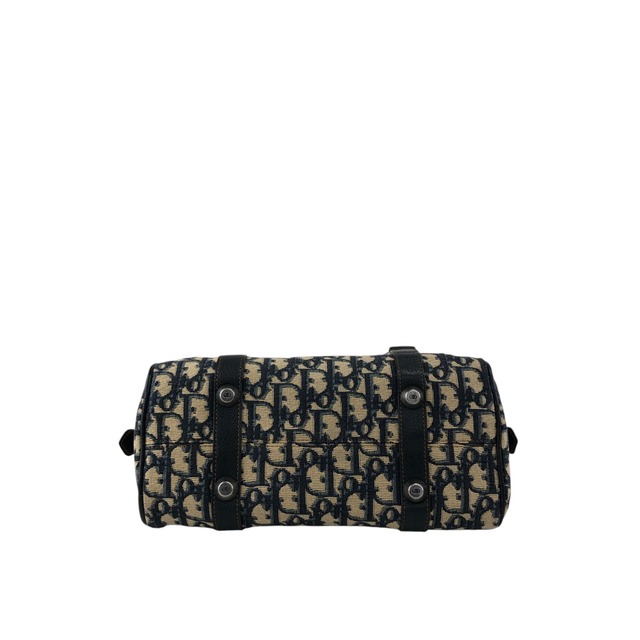 Christian Dior クリスチャン ディオール トロッター ハンドバッグ ネイビー CD ジャガード レザー ミニボストン vintage ヴィンテージ オールド yrrvj3