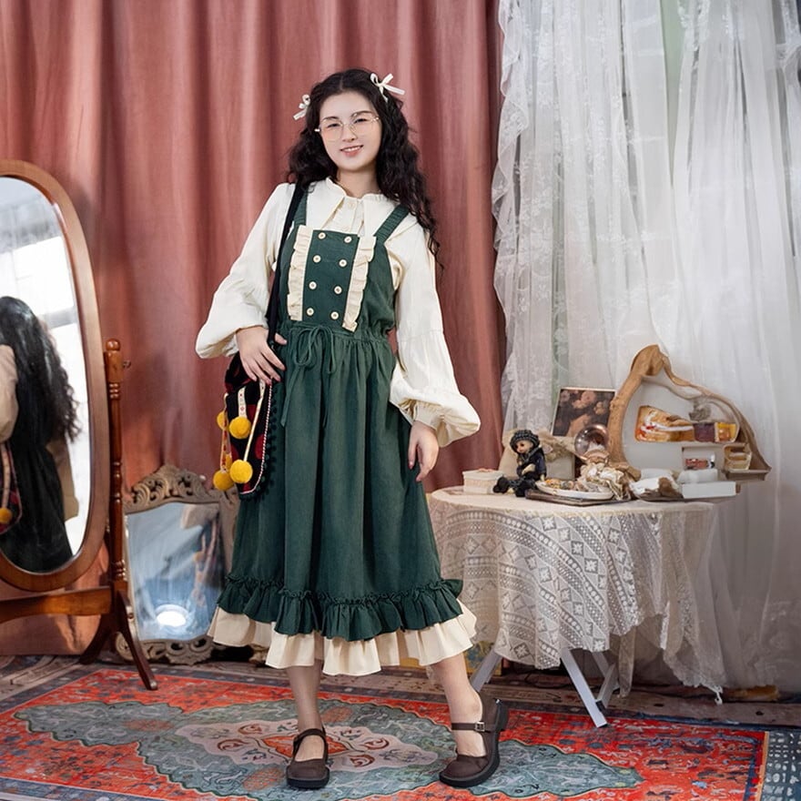 ゴスロリ通販 With U クラロリ ワンピース フォレストグリーン 控えめ