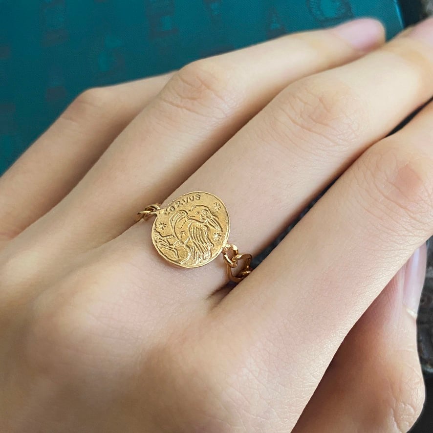 SV925 Etching Chain Ring -Corvus / シルバー製 エッチング