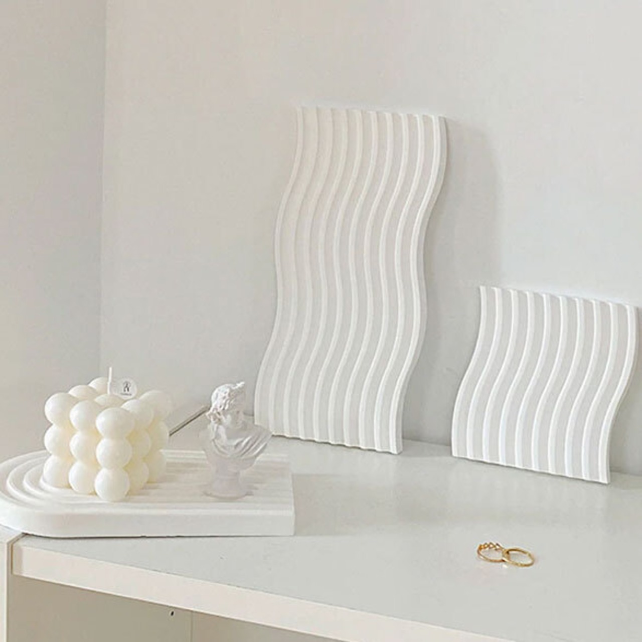 トレー ホワイト ウエーブ U型 トレイ アクセサリー プレート