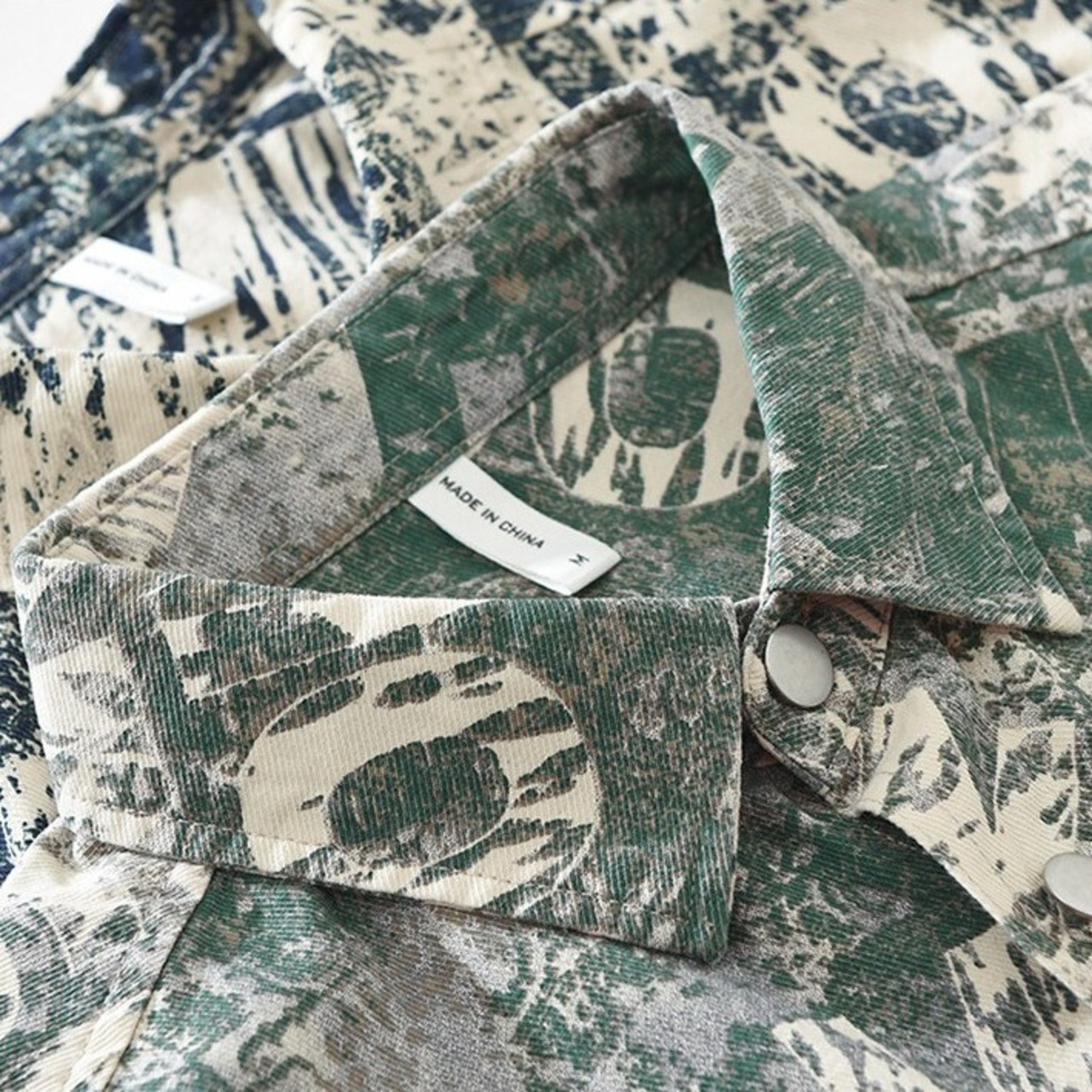 【M-3XL】Stencil Paint Long Sleeve Shirt / ステンシル ペイント 長袖シャツ