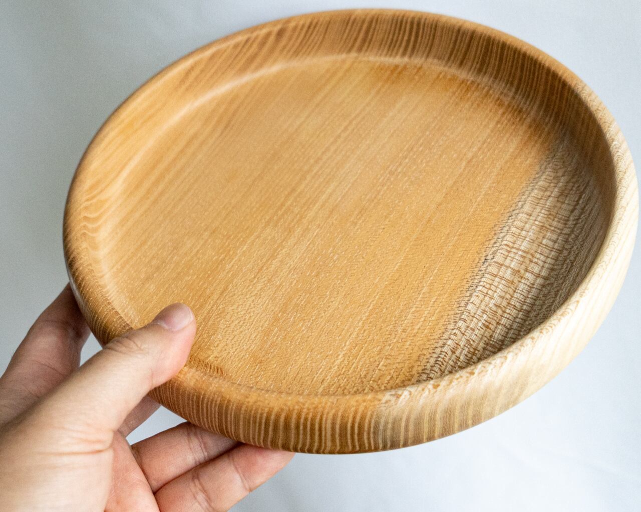 訳あり】直径21.5cm 無塗装のお盆 欅（けやき）【現品限り】 3-0