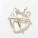 Vintage modern geometric heart glass and silver pendant