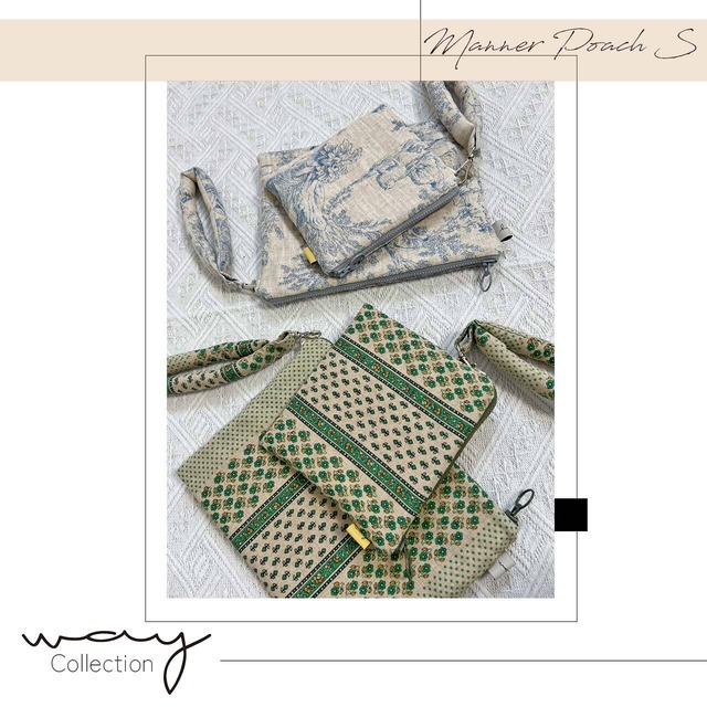 ＼＼new／／保冷保温マナーポーチ ボリュームストラップ付_パターンsmall【Way_Collection】（ 柄 ポーチ レトロ 花柄 トワルドジュイ ファッション インテリア 手作り ハンドメイド 愛犬とおでかけ おでかけコーデ ） 【Wanfood BULAN】