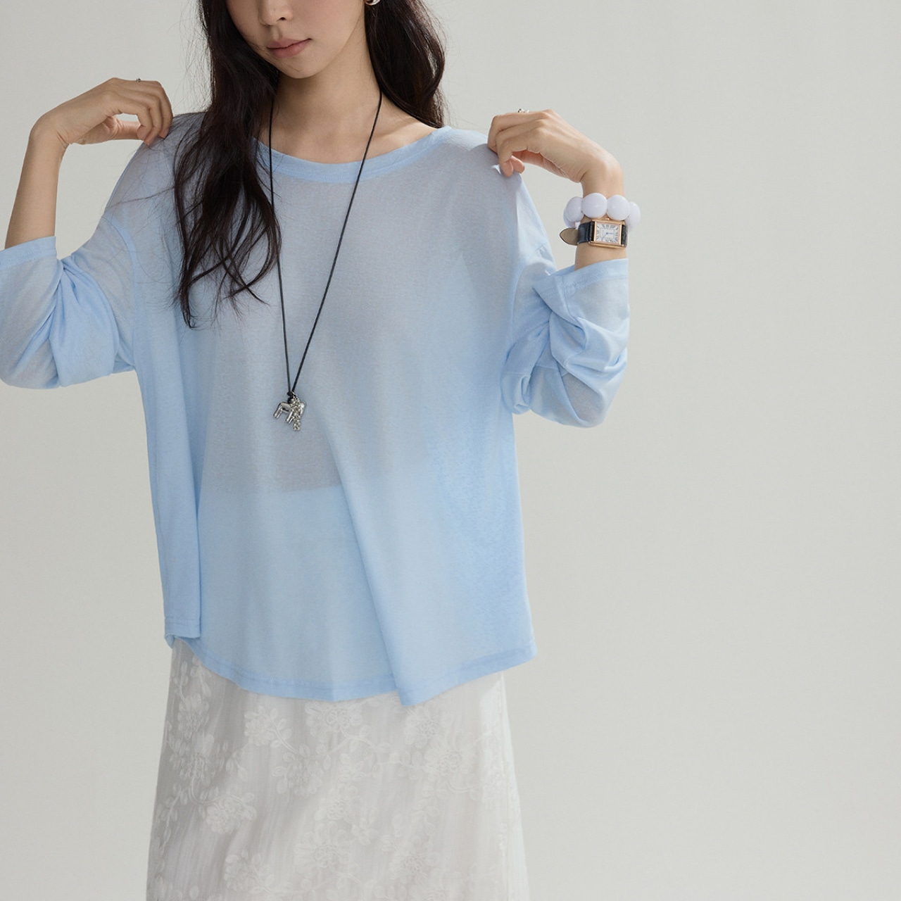 Back open Dolman Sleeve Cut and Sew 【2color】T4469
