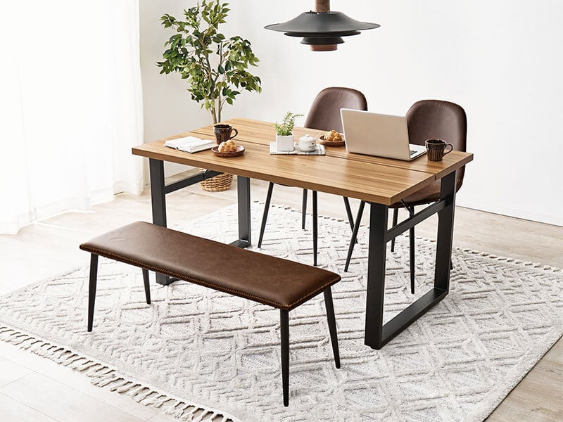 ヴィンテージ調レザーベンチ【ダークブラウン】 | カフェテーブル