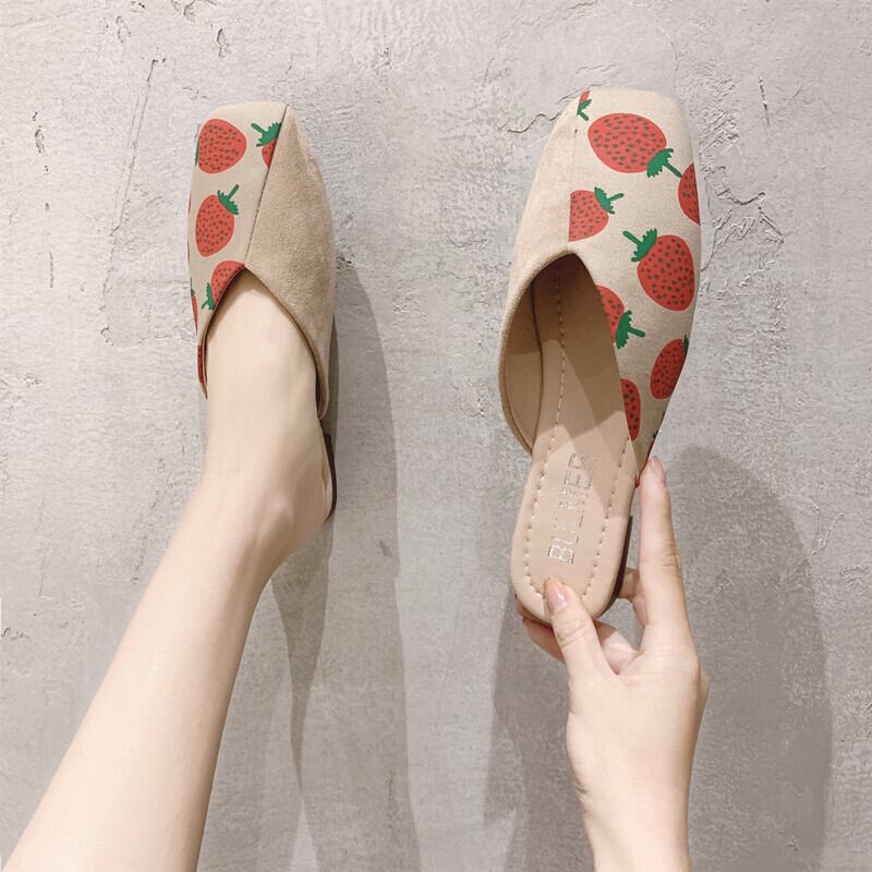 新品 いちご パイン チェリーミュール サンダル かわいい女子☆レッド