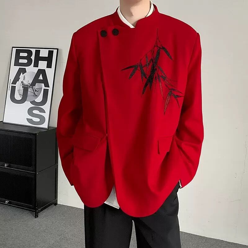 赤い刺繍スーツ ジャケット