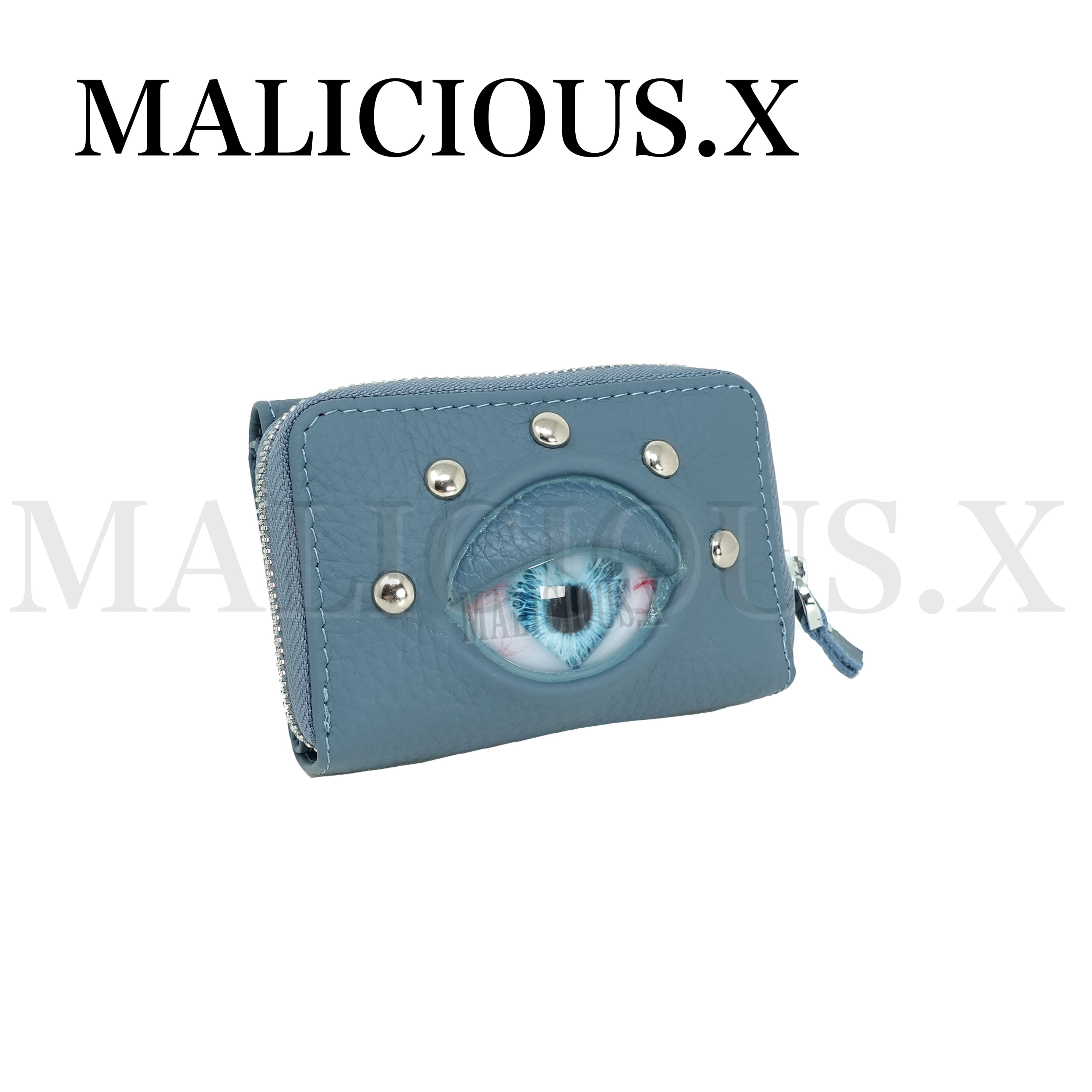 【未使用】MALICIOUS.X ミニ財布 Heart Eye Tri-folding mini wallet( BlueGray) /Blue | MALICIOUS.X