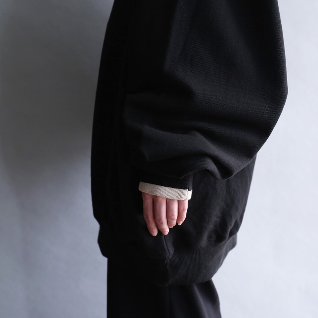 over silhouette half-zip high-neck pullover