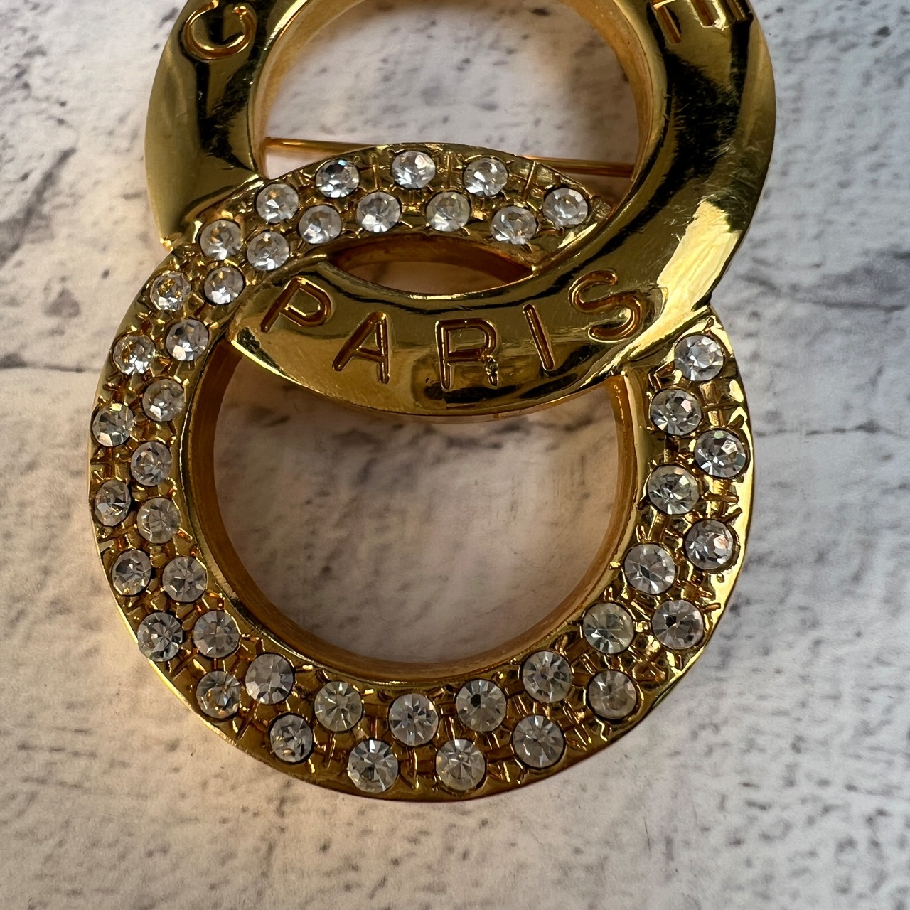 CELINE セリーヌ  ストーン  ブローチ ゴールド A-11860