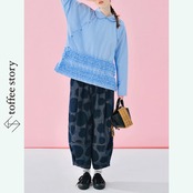 自由に円を描く♡ウォッシュドドットデニム ハーレムパンツ 《i0594》