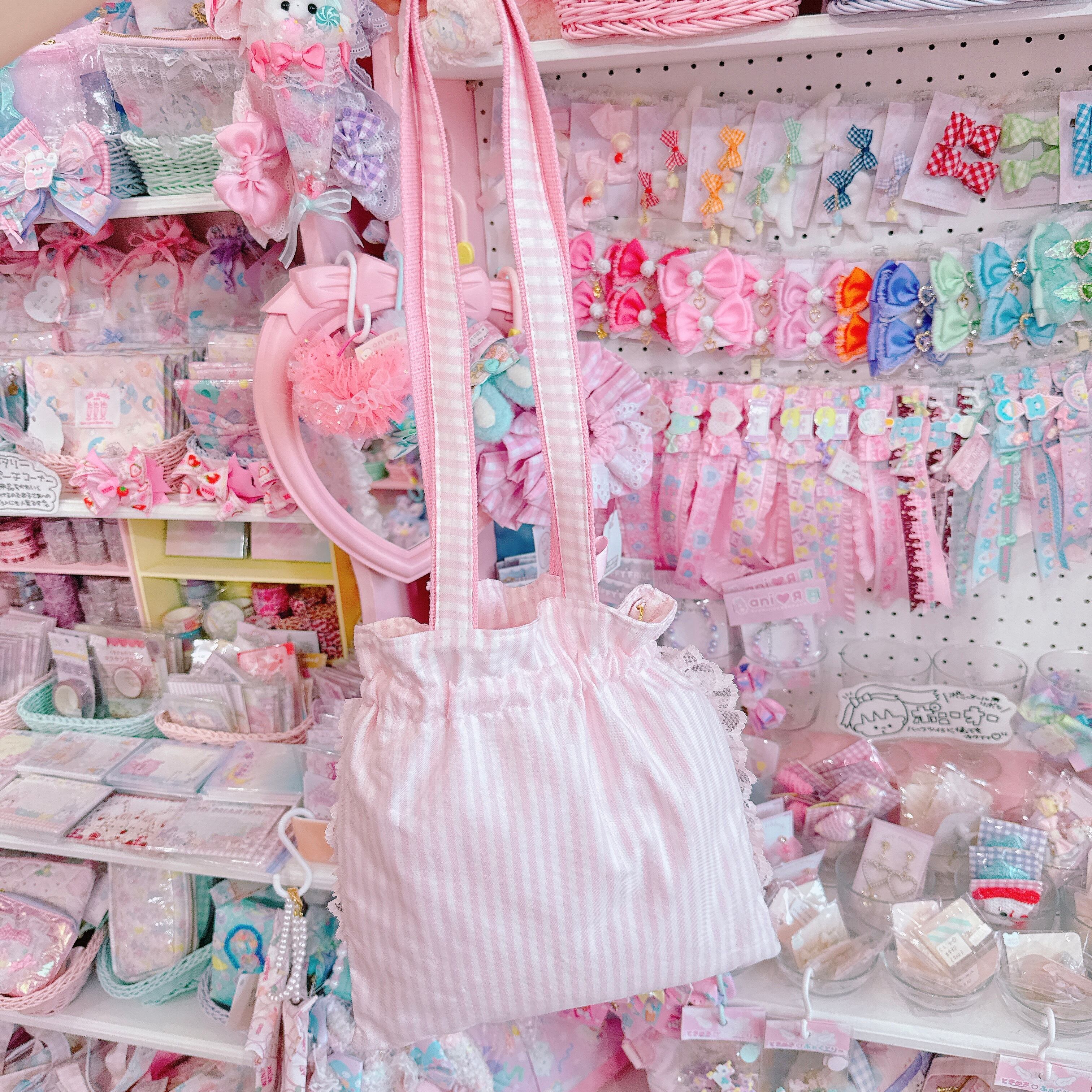 【F1】63-11 2wayフリル巾着バッグ大(ショルダーひも別売)