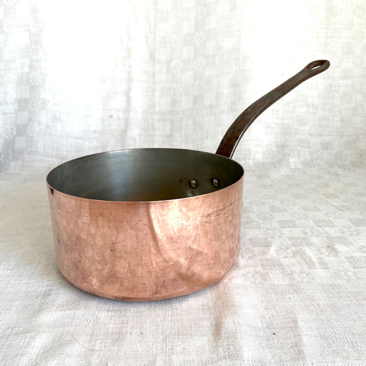 銅鍋　銅片手鍋　直径18cm 厚さ1mm フランス製 12KWdr1