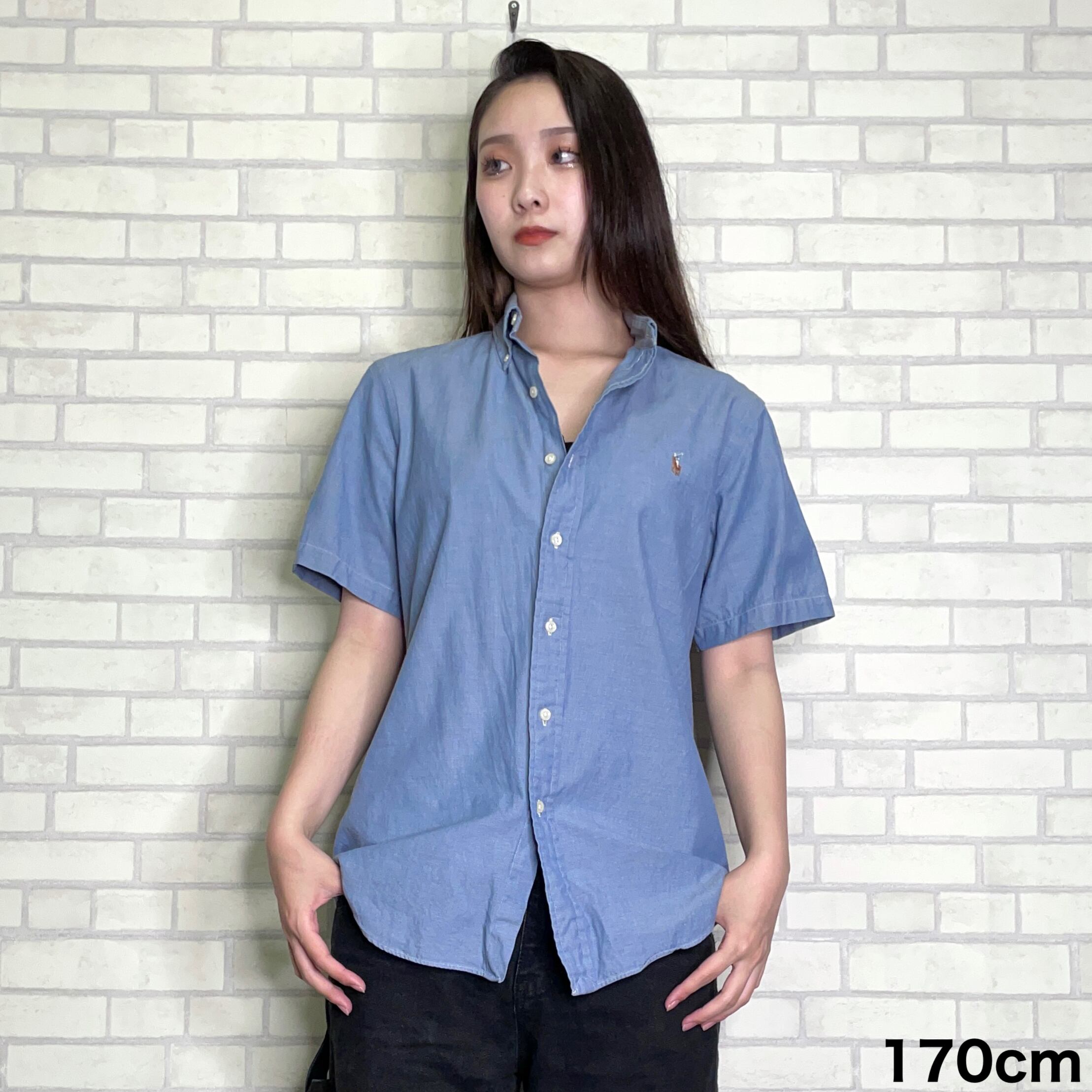 Ralph Lauren 半袖シャツ S 刺繍ロゴ 状態良好 | 古着屋OLDGREEN