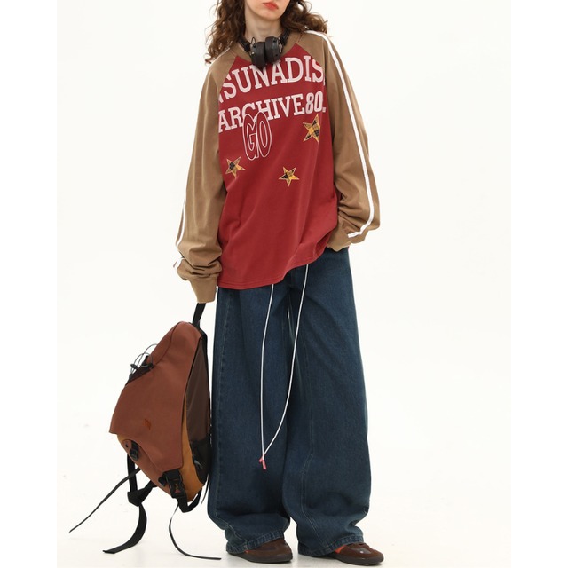 retro raglan collar long tee　レトロラグランカラーロンティー　J1255