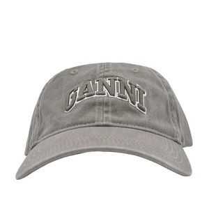 【GANNI】Washed Cotton Canvas Cap Emb