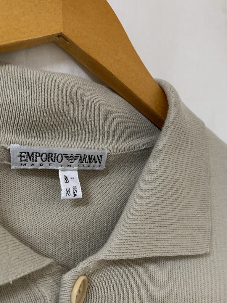 1980~90's Embroidery Design Knit Polo Shirt "EMPORIO ARMANI"