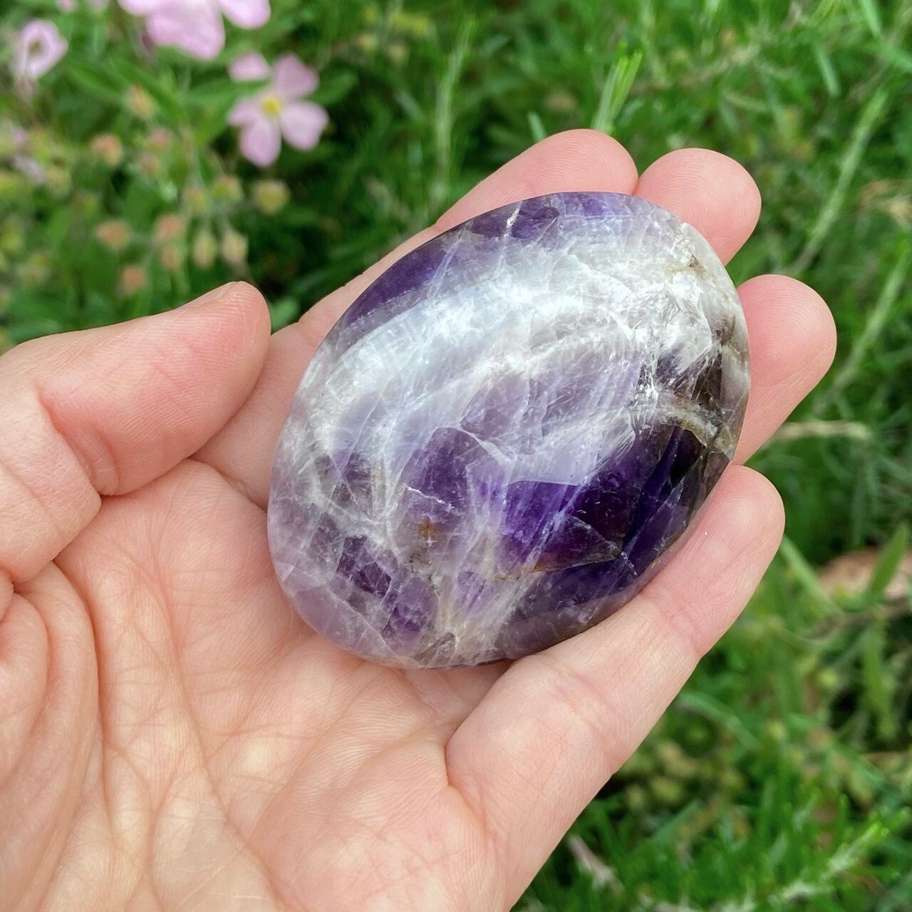 新マットなアメジストスフィアキラキラ虹丸玉