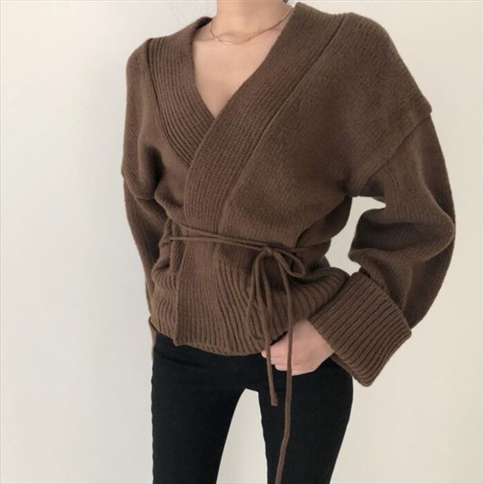 ほぼ未使用☆DE PRES デプレ　ウエストリボンカーディガン　グレー　ゆったり