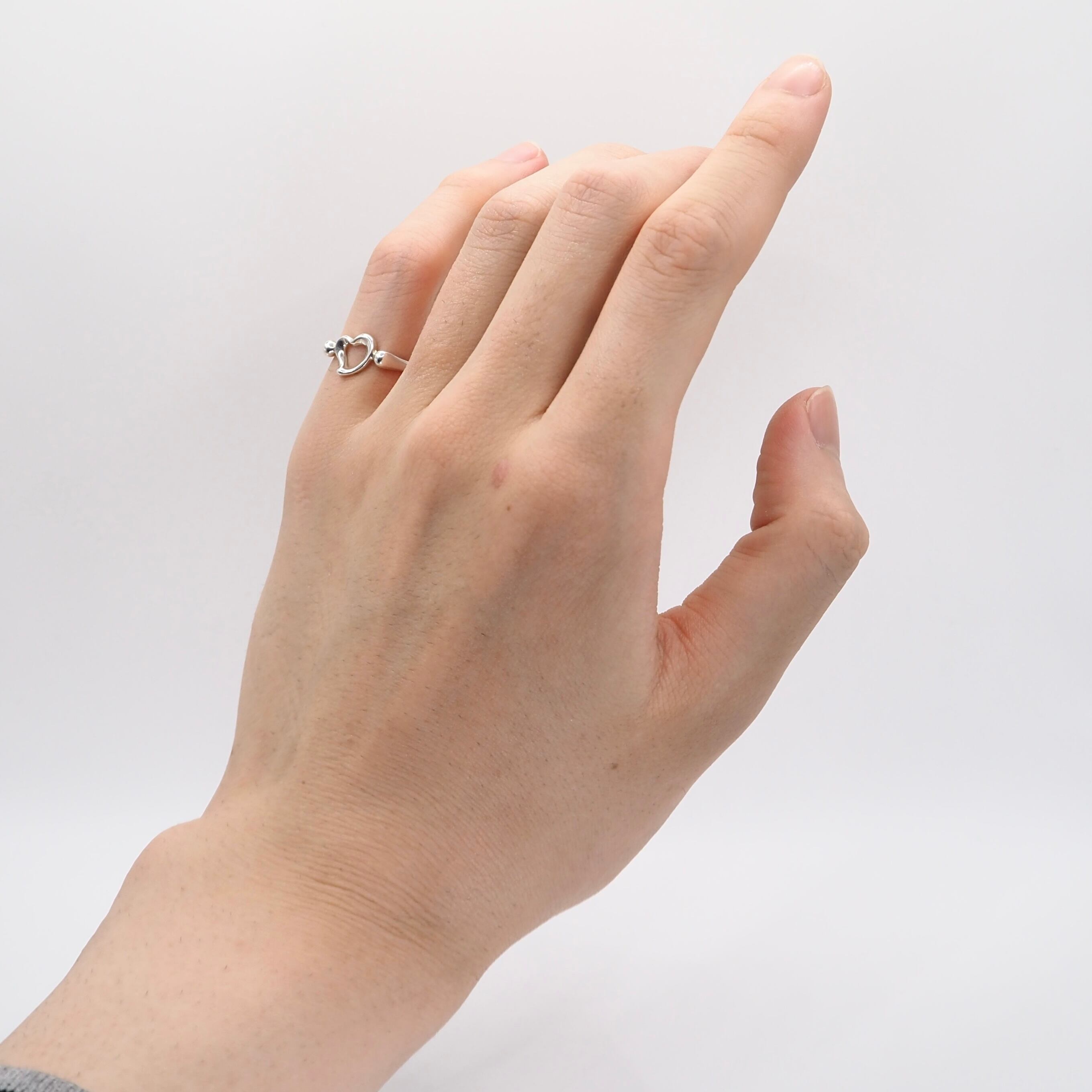 Tiffany&Co. 約7.5号 オープンハート リング シルバー925 ティファニー