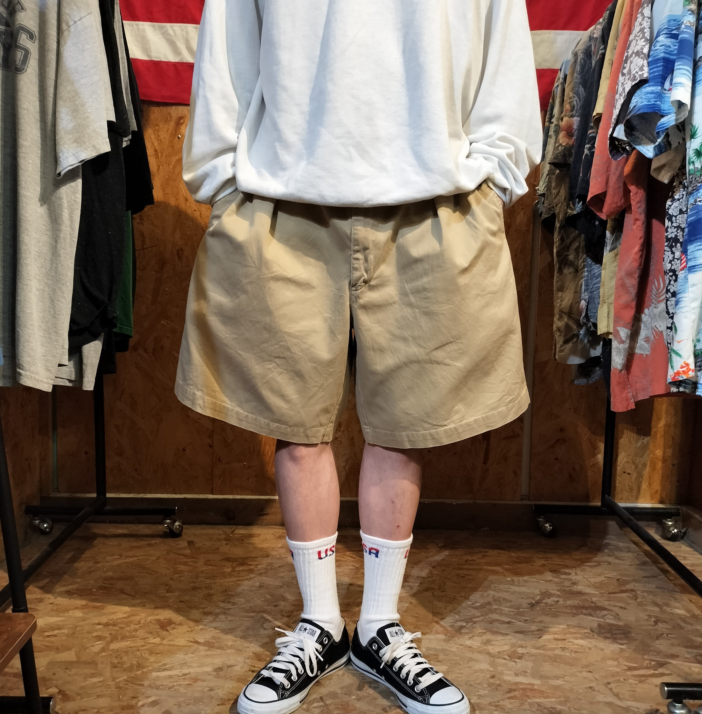 Used ショートパンツ◆w38 Polo by Ralph Lauren ベージュ チノショーツ◆USA古着 ヴィンテージ