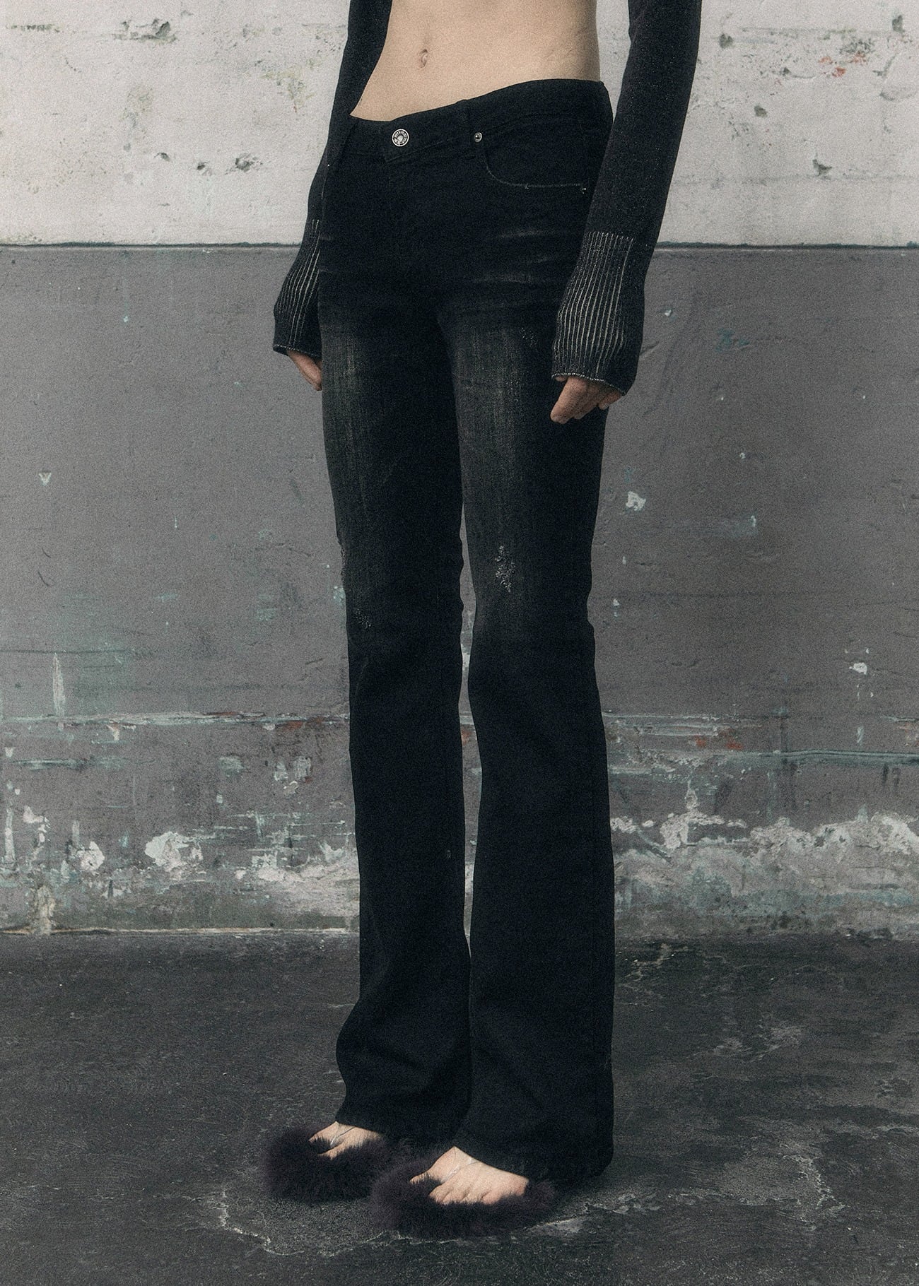 BOHEMIAN SEOUL] DARKNESS BOOTCUT JEANS 正規品 韓国ブランド 韓国