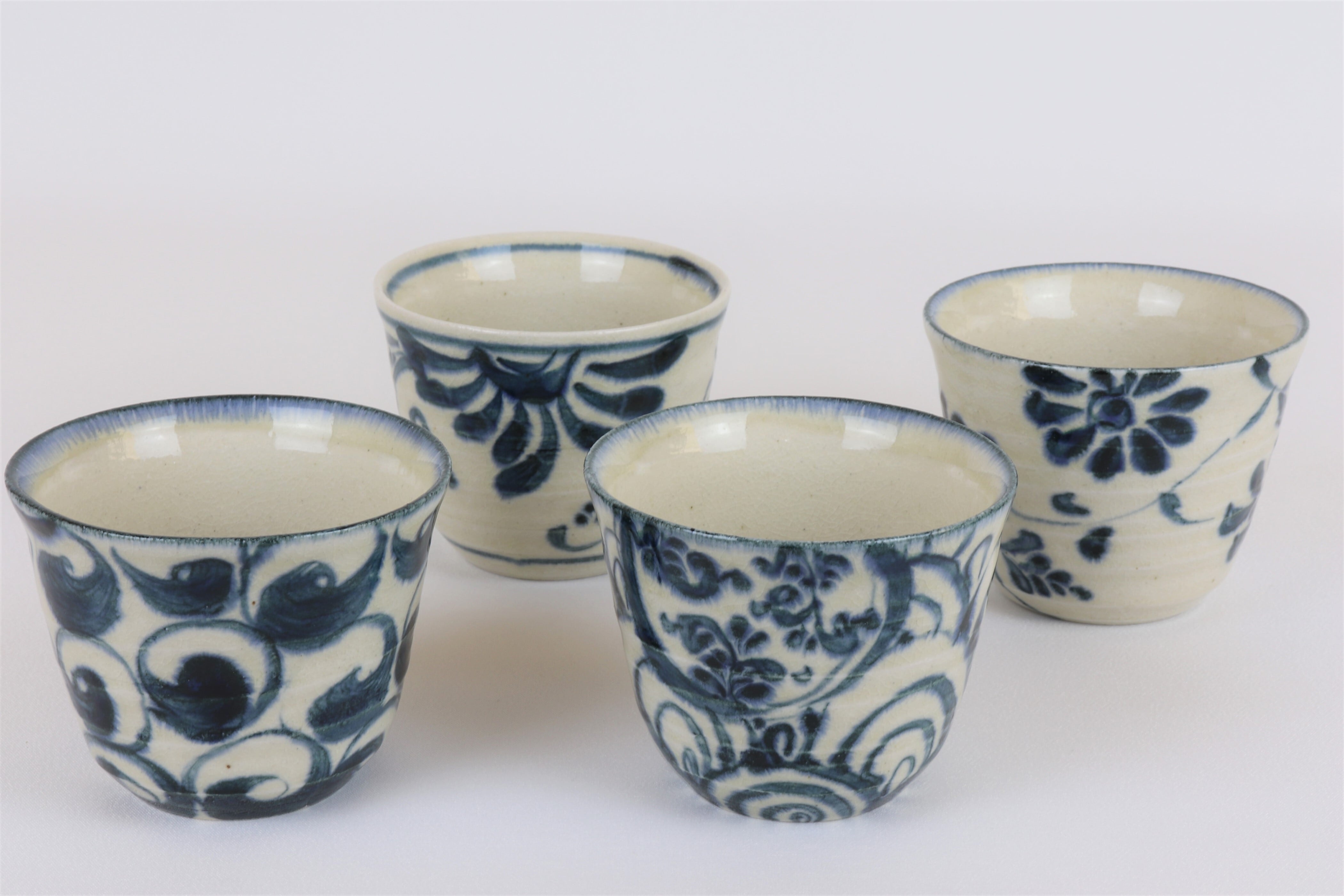 香山精製　染付そば猪口5客　口径約8.5㎝　東Y7-0117① 香山精製 染付そば猪口5客 口径約8.5㎝ 東Y7-0117① 蕎麦