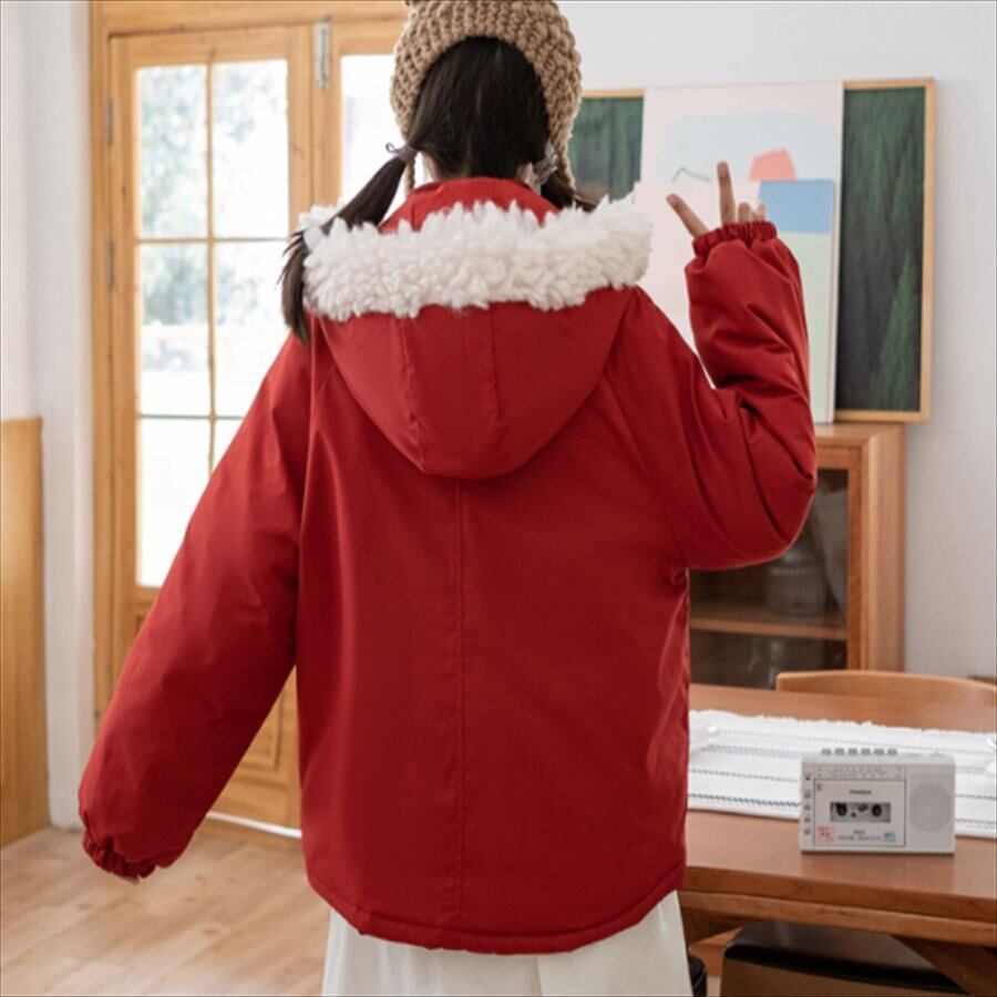 送料無料】 ダッフルコート フード付き ファー 無地 ダウンジャケット