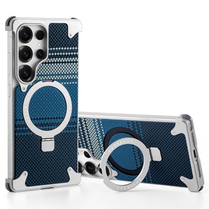 ◆Galaxy S25 Ultra◆ Carbon Fiber Texture Aluminum Phone Case / カーボンファイバー テクスチャー アルミニウム スマホケース