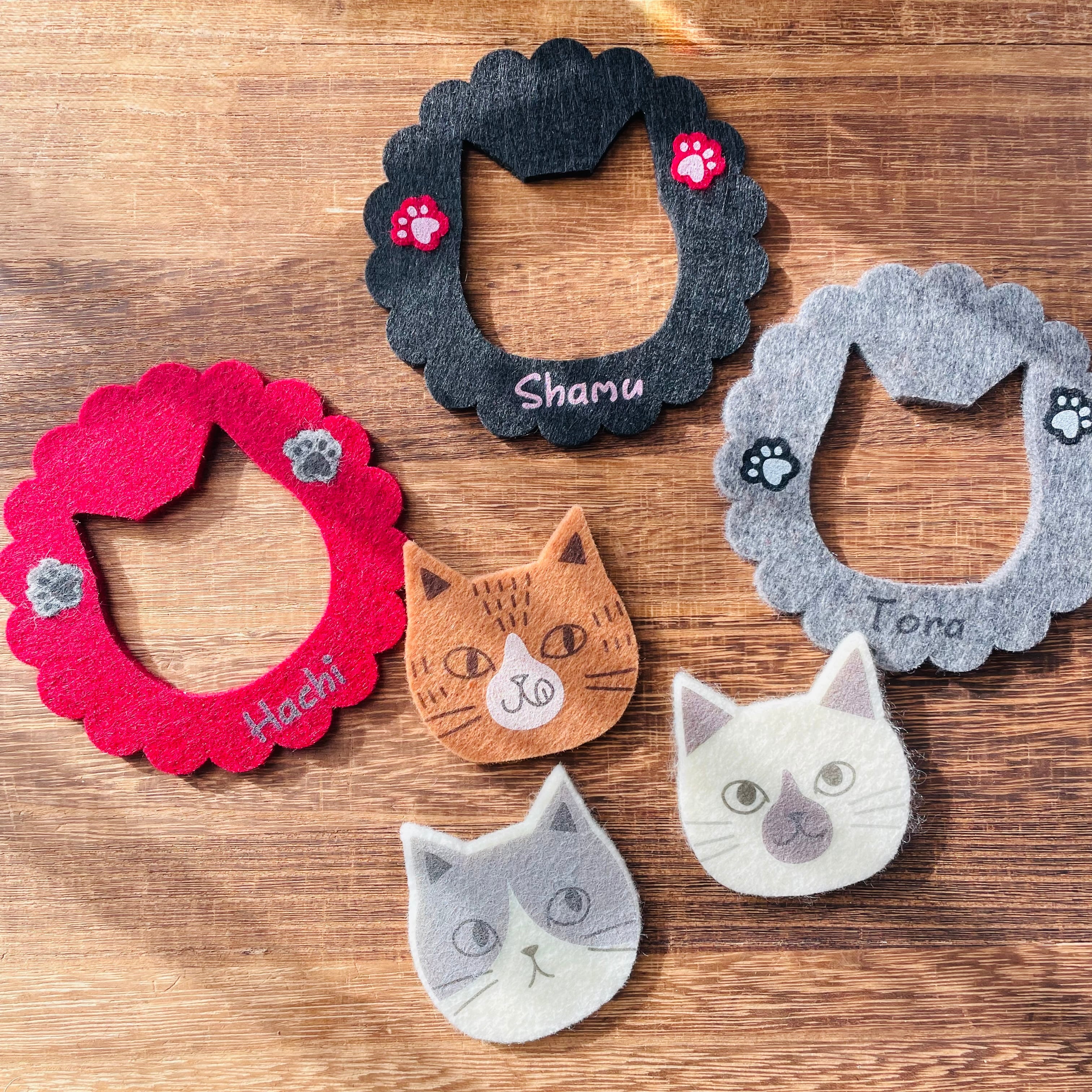 フェルトコースター｜黒猫 ねこ ネコ 猫雑貨 猫グッズ  かわいい猫雑貨 おうちカフェ プレゼントにおすすめ カワイイ猫雑貨