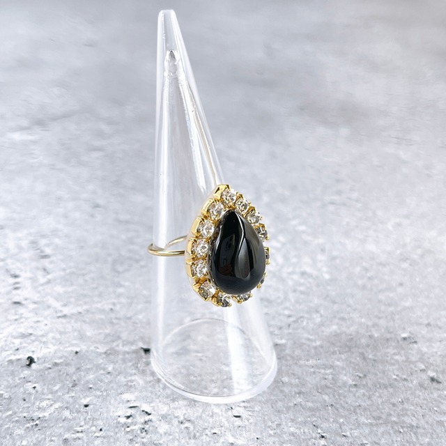 モリオンお守りリング&ネックレス2点セット✧漆黒の宇宙✧GALAXY✧14kgf✧サージカルステンレス